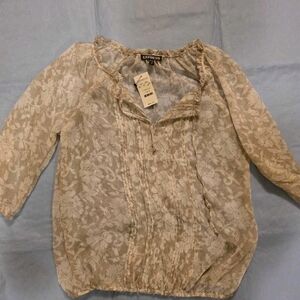 Express Women's Cream Lace Top